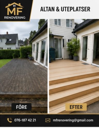 Altanrenovering före och efter 